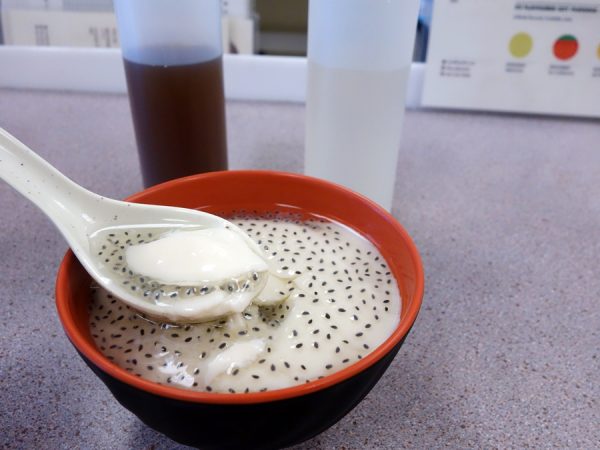 Tofu pudding with basil seeds at Excellent Tofu & Snack